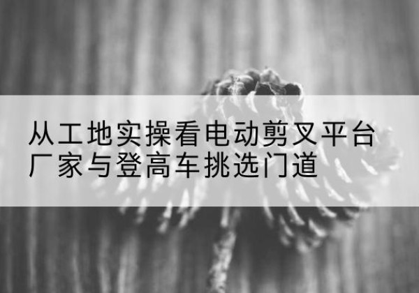 拉萨电动剪叉升降平台厂家-从工地实操看电动剪叉平台厂家与登高车挑选门道